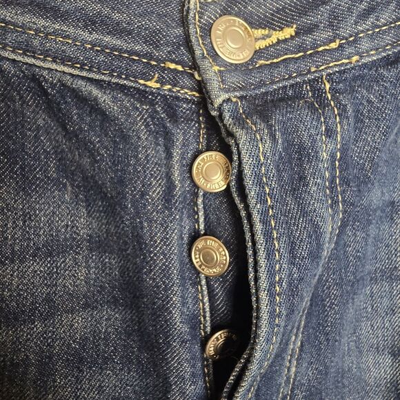 Free People We The Free Size 28 Raw Chewed Hem Distressed Button Fly Denim Jeans - Picture 4 of 15